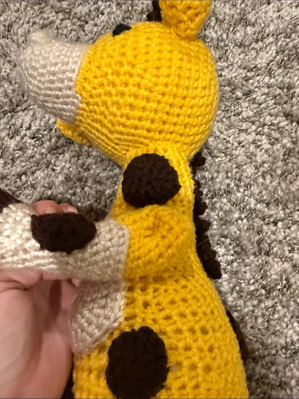 Handmade Yellow Crocheted Giraffe Plush Toy by